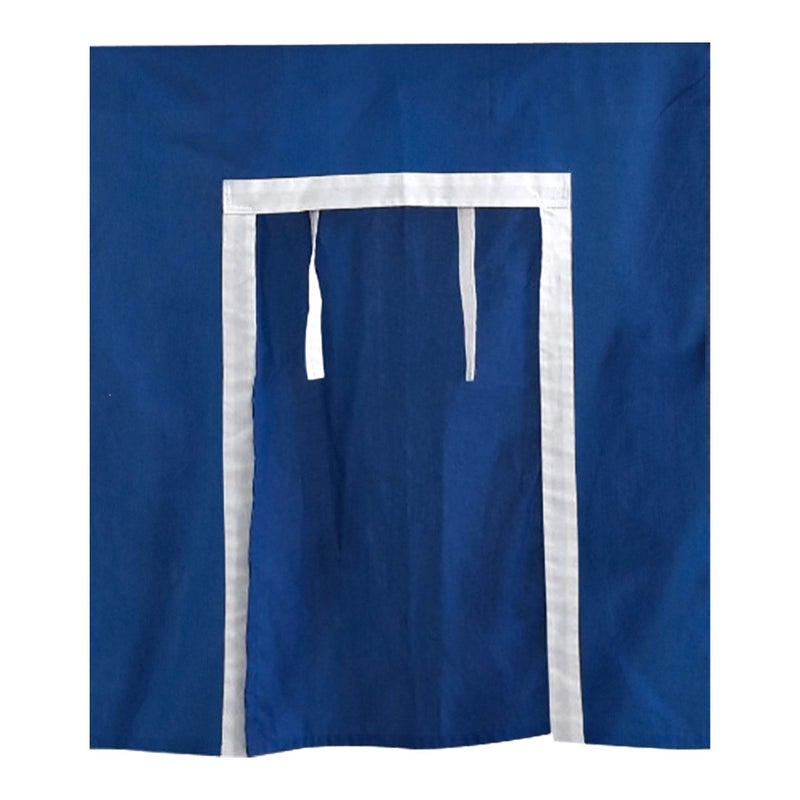 Max & Lily Underbed Privacy Curtain for Low Bunk/Loft Bed, 2 Panel Play Curtain Set - Hot Blue/White Cotton - Image 4